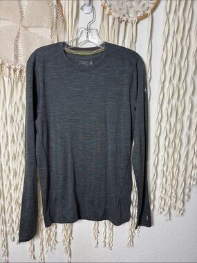 SMARTWOOL Gray Long Sleeve Men's Merino 150 Base Layer Size Small
